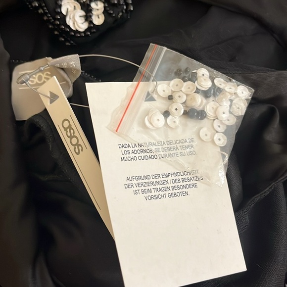 ASOS | New Haley sequin & beaded short romper Halter neckline Women’s size 14 - Picture 12 of 14